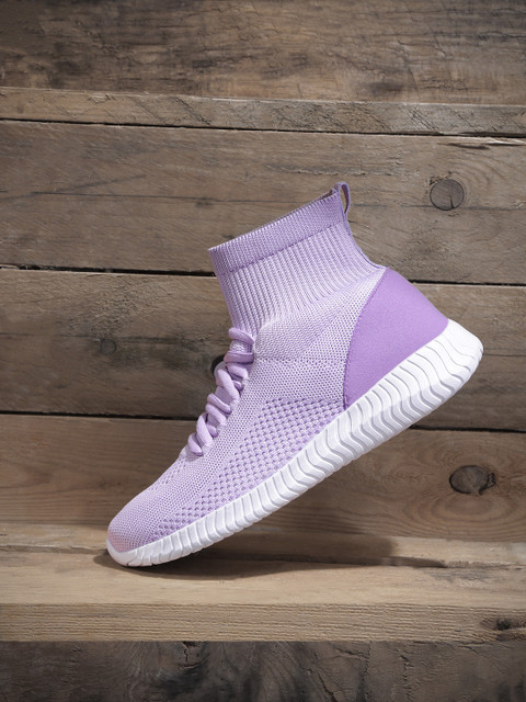 

Roadster Women Purple Solid Textile Mid-Top Sneakers