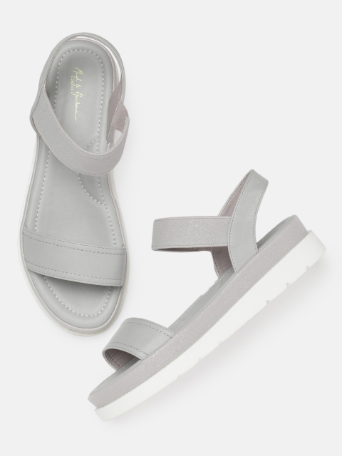 

Mast & Harbour Women Grey Solid Sandals