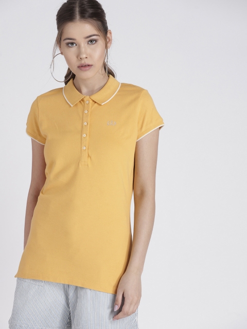 

GAP Women Basic Polo, Mustard