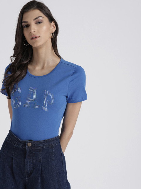

GAP Women's Logo Graphic Crewneck T-Shirt, Blue