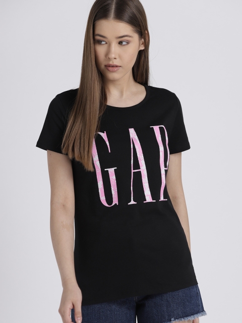 

GAP Women's Logo Graphic Crewneck T-Shirt, Black