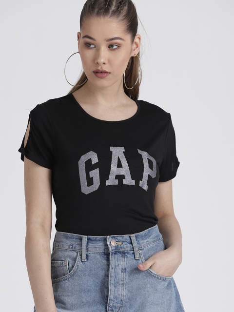 

GAP Women Black Printed Top