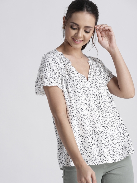 

GAP Women Short sleeve Flutter Zen Top, White