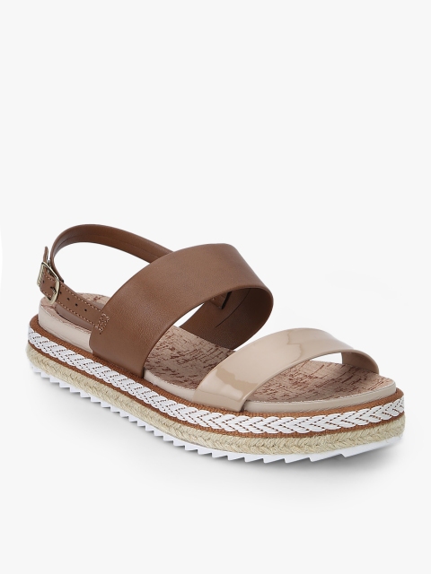 

BEIRA RIO Women Brown & Beige Colourblocked Open-Toe Flats