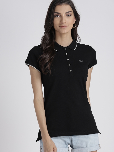 

GAP Women's Basic Polo, Black