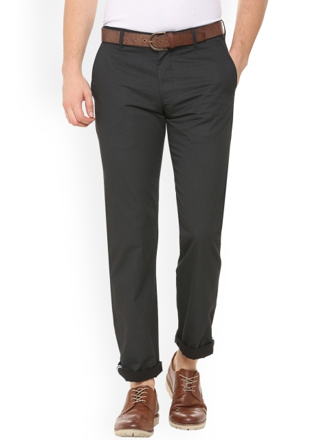

Van Heusen Sport Men Charcoal Grey Slim Fit Self Design Regular Trousers