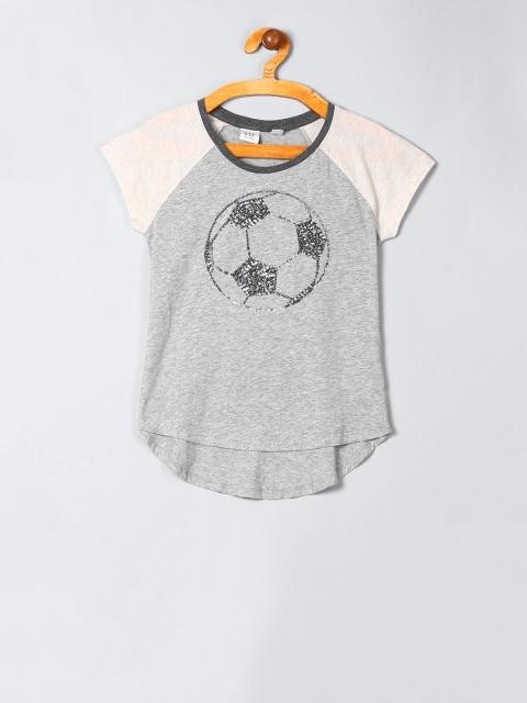 

GAP Girls Grey Raglan Sleeve Graphic Tee