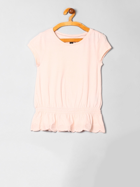 

GAP Girls Pink Embroidered Peplum Tee