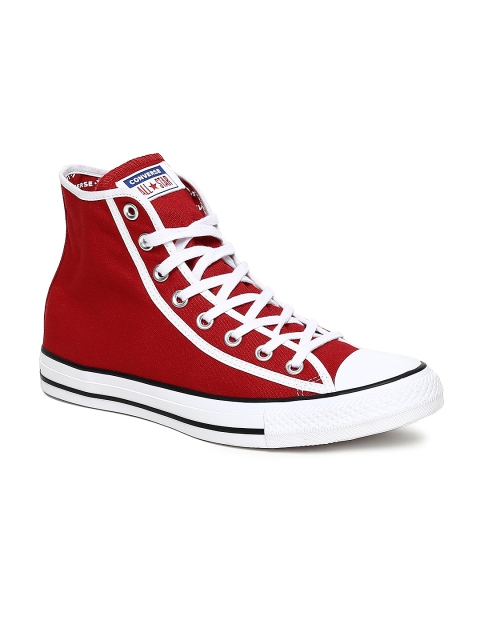 

Converse Unisex Red Solid Canvas High-Top Sneakers