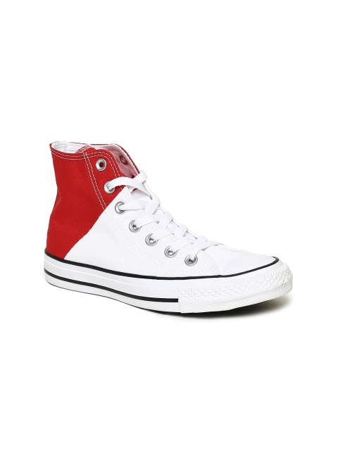 

Converse Eclipsed by Love Chuck Taylor WoMen White & Red Solid Canvas Mid-Top Sneakers