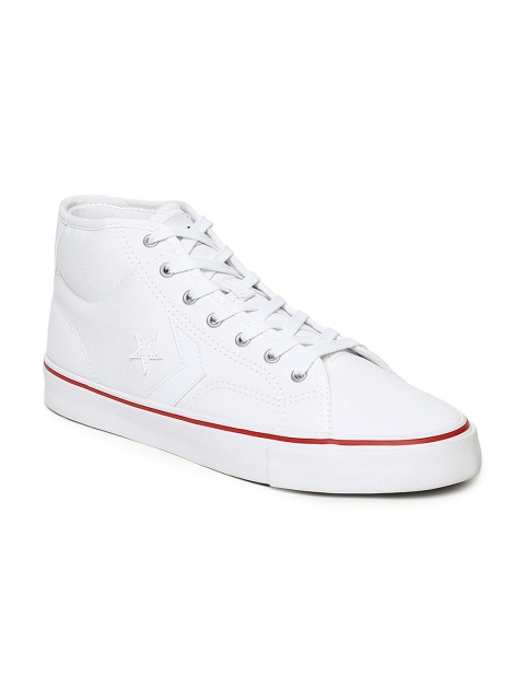 

Converse Unisex White Solid Canvas High-Top Sneakers