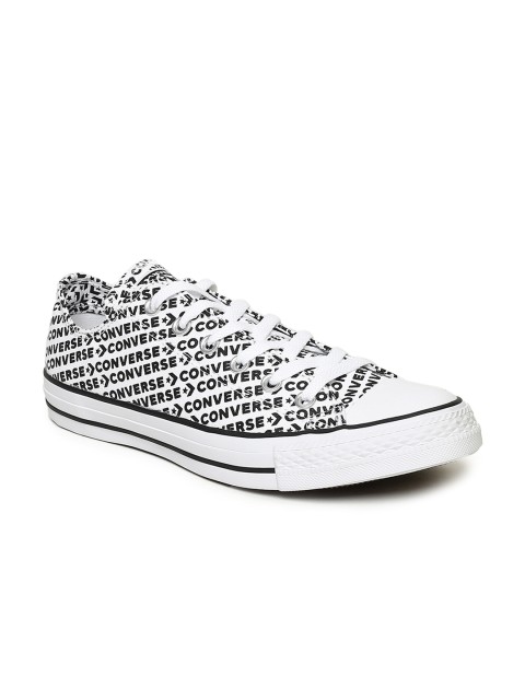 

Converse Unisex White & Black Printed Sneakers