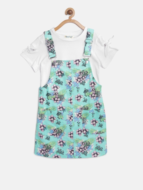 

Nauti Nati Girls Green Floral Print Pinafore Dress