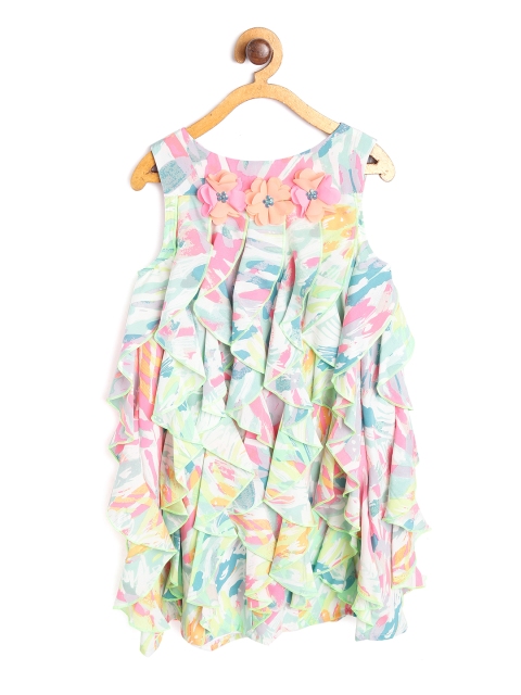 

Nauti Nati Girls Multicoloured Printed Fit and Flare Dress, Multi