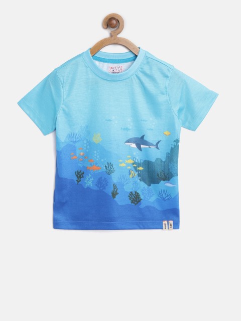 

Nauti Nati Boys Blue Printed Round Neck T-shirt