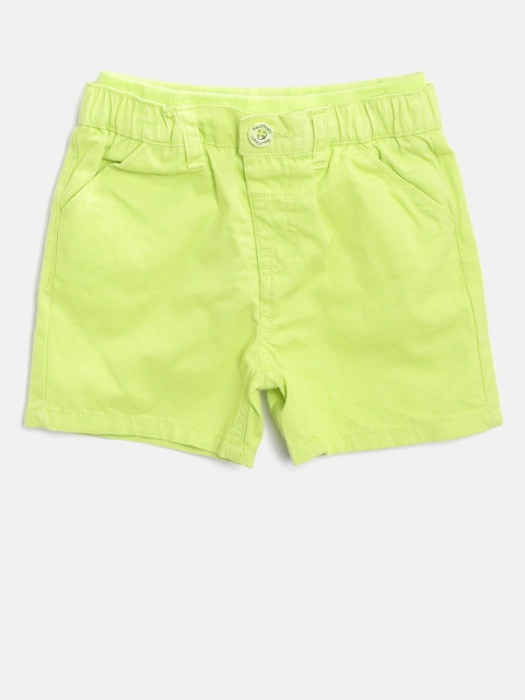

Nauti Nati Boys Lime Green Solid Regular Fit Shorts