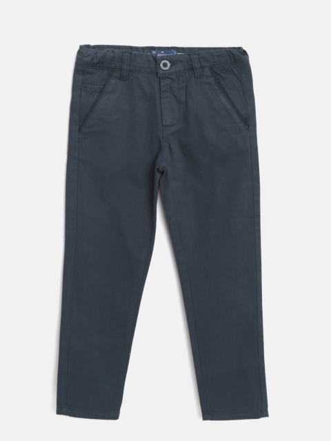 

Nauti Nati Boys Navy Blue Regular Fit Solid Chinos