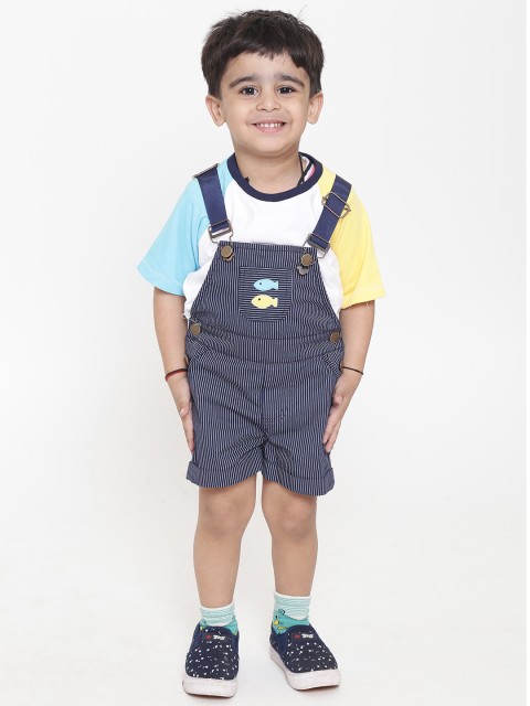 

Nauti Nati Boys Navy Blue & White T-shirt with Shorts