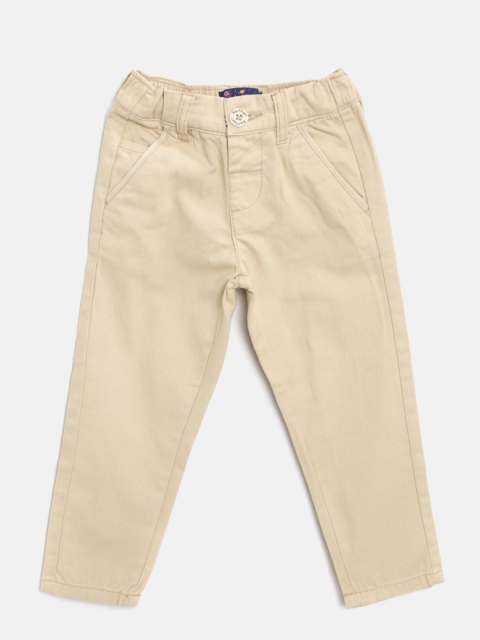 

Nauti Nati Boys Beige Regular Fit Solid Chinos