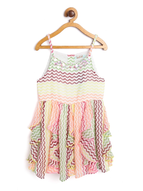 

Nauti Nati Girls Multicoloured Printed A-Line Dress, Multi