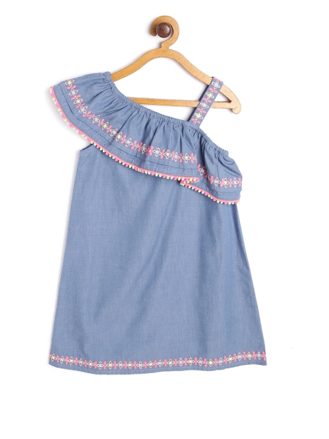 

Nauti Nati Girls Blue Solid A-Line Dress