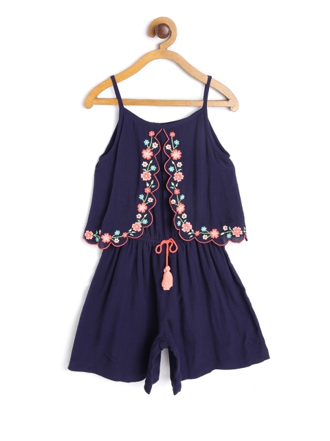 

Nauti Nati Girls Navy Blue Solid Fit and Flare Dress