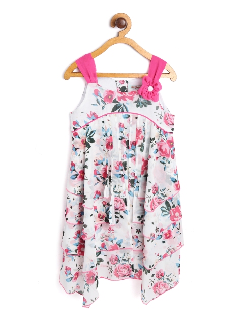 

Nauti Nati Girls Pink & White Printed A-Line Dress