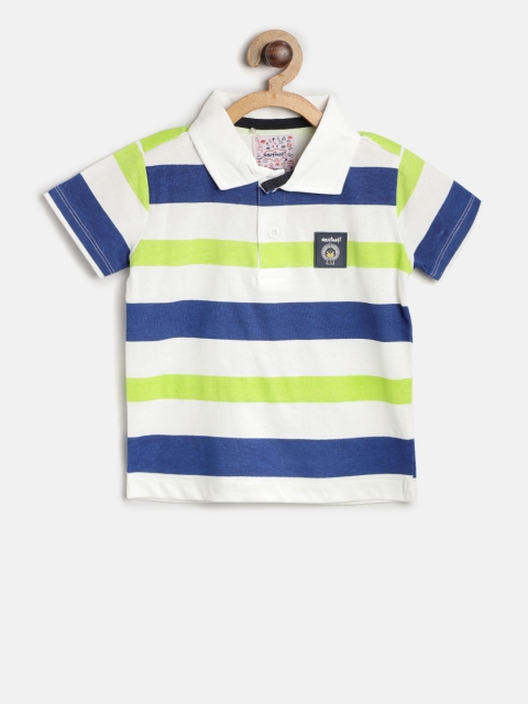 

Nauti Nati Boys White & Navy Striped T-shirt