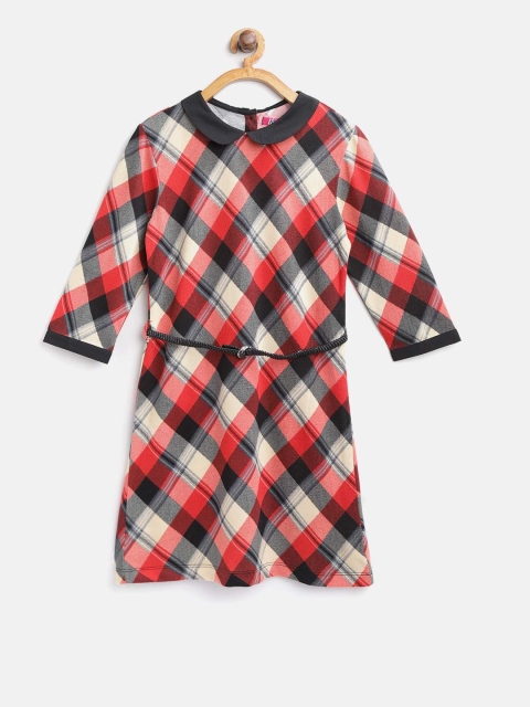 

Nauti Nati Girls Red & Black Checked A-Line Dress