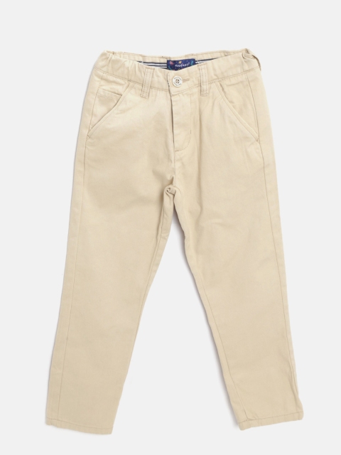 

Nauti Nati Boys Beige Regular Fit Solid Chinos