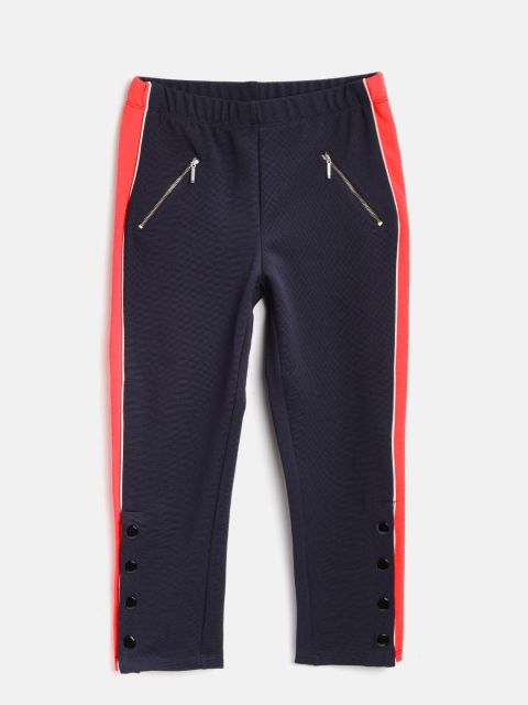 

Nauti Nati Girls Navy Blue Solid Treggings