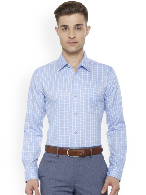 

Peter England Men Blue Slim Fit Checked Formal Shirt