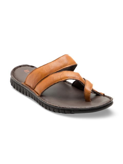 

Franco Leone Men Tan Brown Comfort Leather Sandals