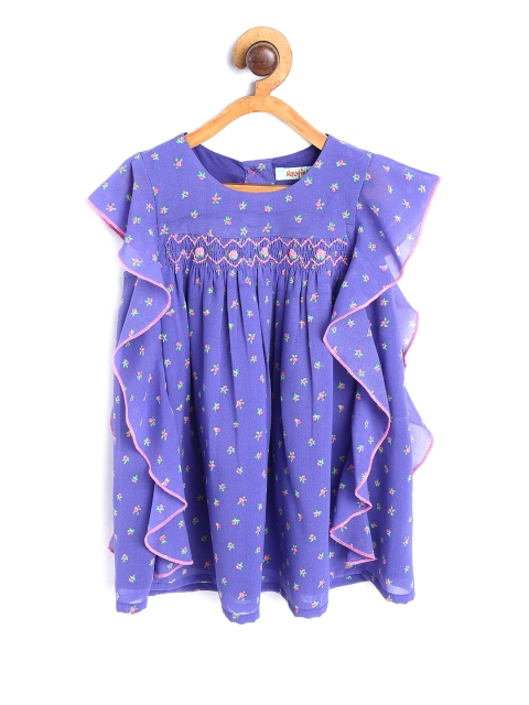 

Nauti Nati Girls Purple Printed A-Line Dress