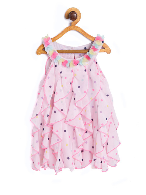 

Nauti Nati Girls Pink Printed A-Line Dress