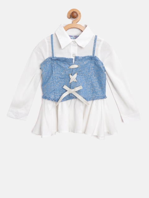 

Nauti Nati Girls White Solid Shirt Style Top