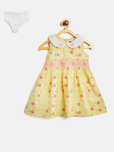 

Nauti Nati Girls Yellow Printed A-Line Dress