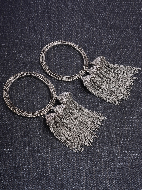 

FIROZA Set of 2 Oxidised Silver-Toned Bangles