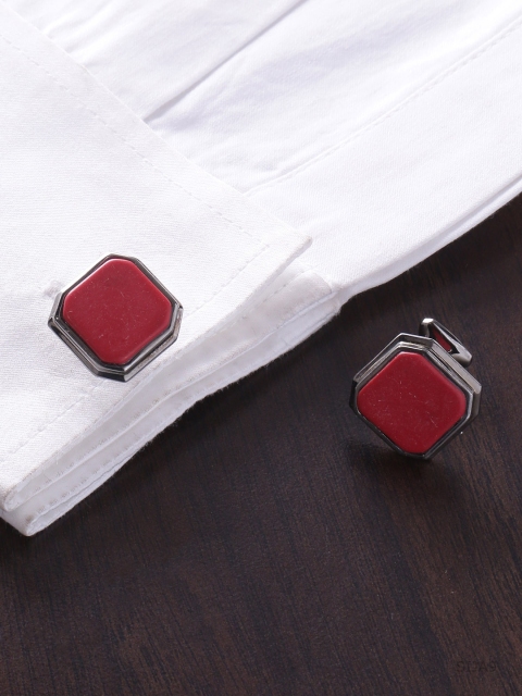 

Dare by Voylla Red Geometric Cufflinks