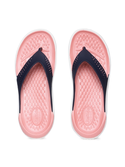 

Crocs Unisex Navy Blue & Pink LiteRide Thong Flip-Flops