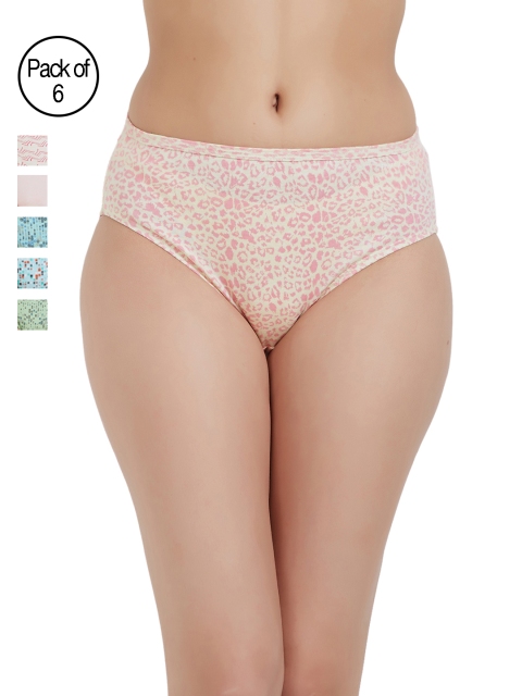 

Fruit of the Loom Women Pack Of 6 Printed Hipster Briefs FHPP01, Multi