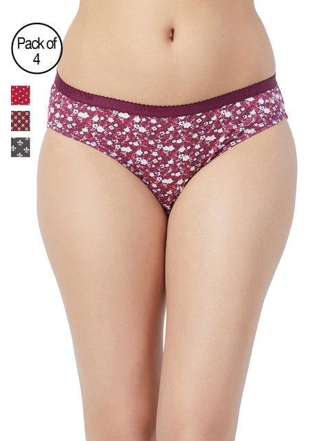 

Fruit of the Loom Women Pack Of 4 Printed Bikini Briefs FBKP02, Multi