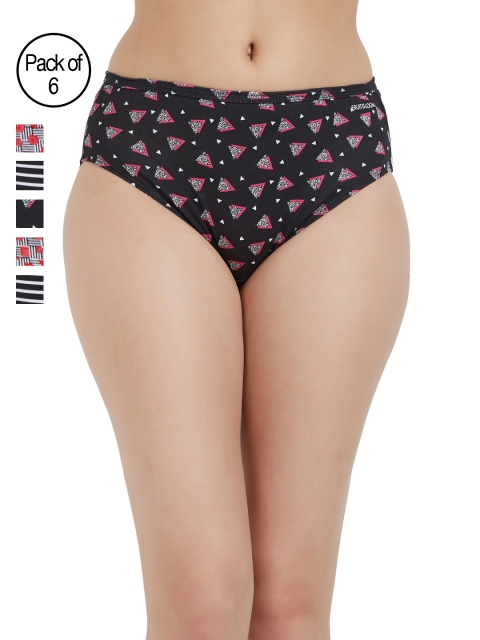 

Fruit of the Loom Women Pack Of 6 Printed Hipster Briefs FHPP01, Multi