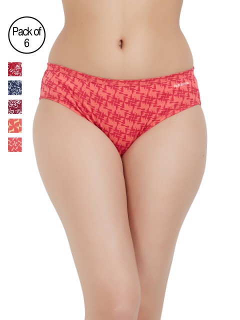 

Fruit of the Loom Women Pack Of 6 Printed Briefs FHPP01, Multi