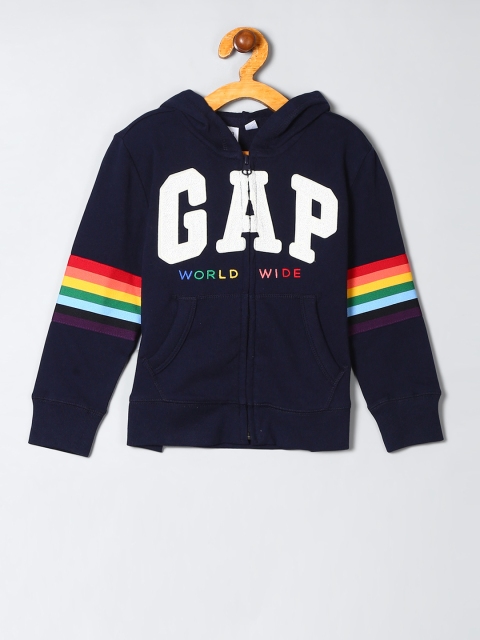 

GAP Girls Blue Appliqued Hooded Sweatshirt