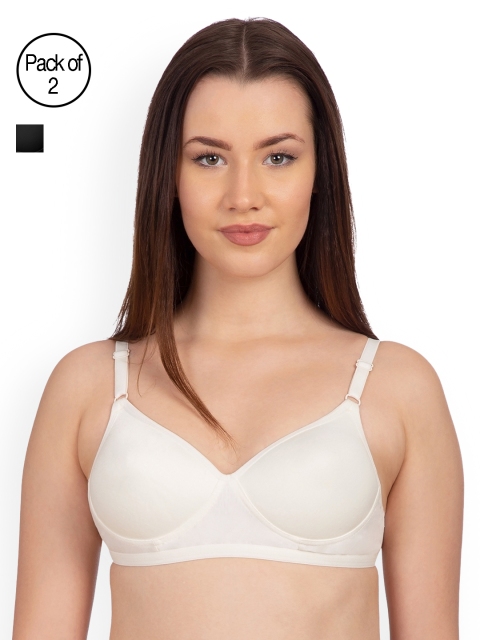 

Komli Pack of 2 Non-Wired Heavily Padded T-shirt Bras K9513-2PC-OFFW-BL, Off white