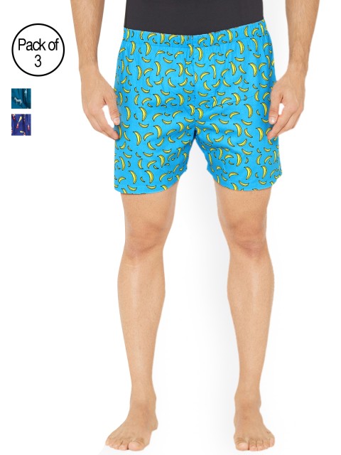

XYXX Men Super Combed Cotton Printed Pack of 3 Remix Boxer XYBOX3PCKN83, Blue