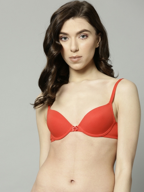 

Marks & Spencer Red Solid Underwired Lightly Padded Plunge Bra T330379X