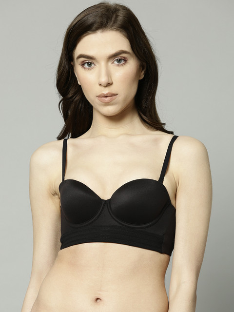 

Marks & Spencer Black Underwired Lightly Padded Longline Balconette Bra T332745