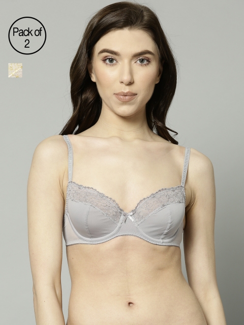 

Marks & Spencer Pack of 2 Net Underwired Non Padded Balconette Bras T819099, Peach